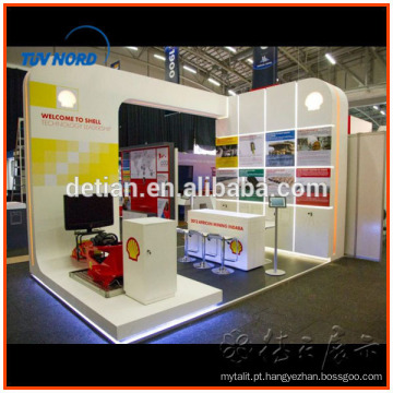 L forma de comércio show stand carrinho de exposição de madeira modular design em shanghai china